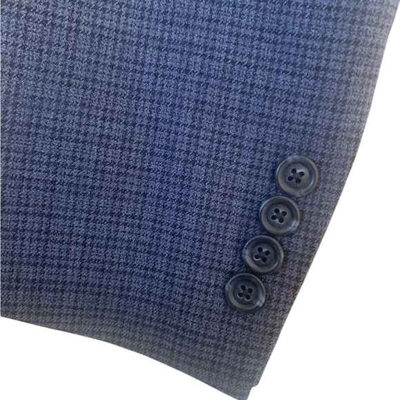 Jos A Bank Traveler Wool Blazer Blue 38R Tailored Fit Stretch Career Sport Coat - Picture 5 of 8